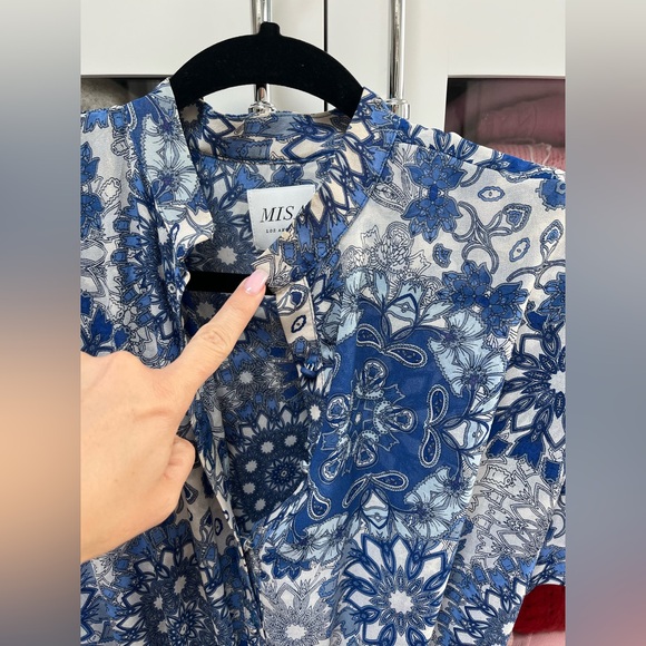 Misa Short Ruffled Blue Dress- Size Small - Picture 8 of 9